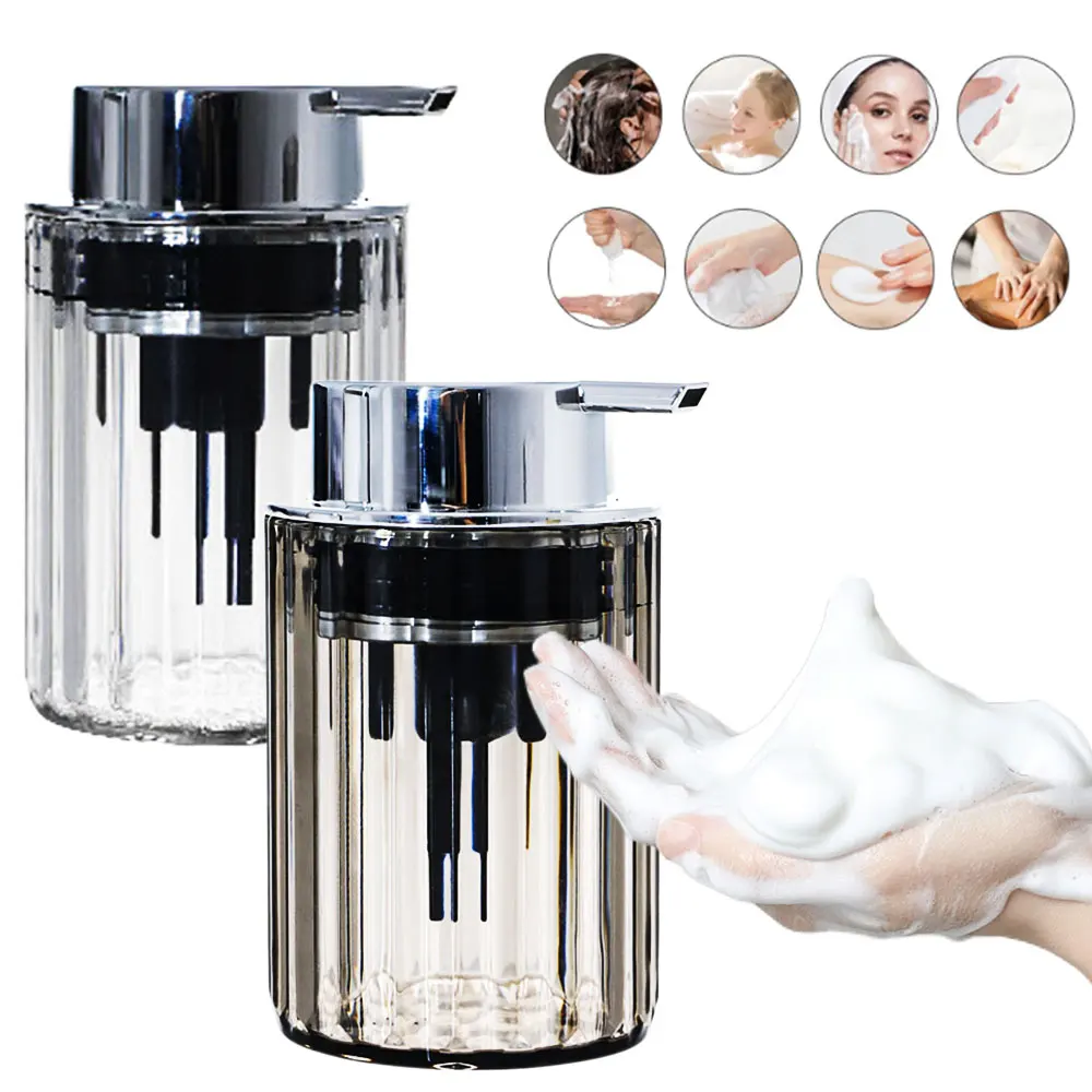 

300ml Liquid Soap Dispenser with Pump Hands Foaming Bottles Reusable Press Kitchen Dish Foam Soap Bottle Bathroom Accessories