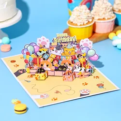생일 축하 카드 생일 고양이 3D 생일 팝업 카드 인사말 카드 가족 남편 아내 커플 친구를 위한 최고의 생일 선물