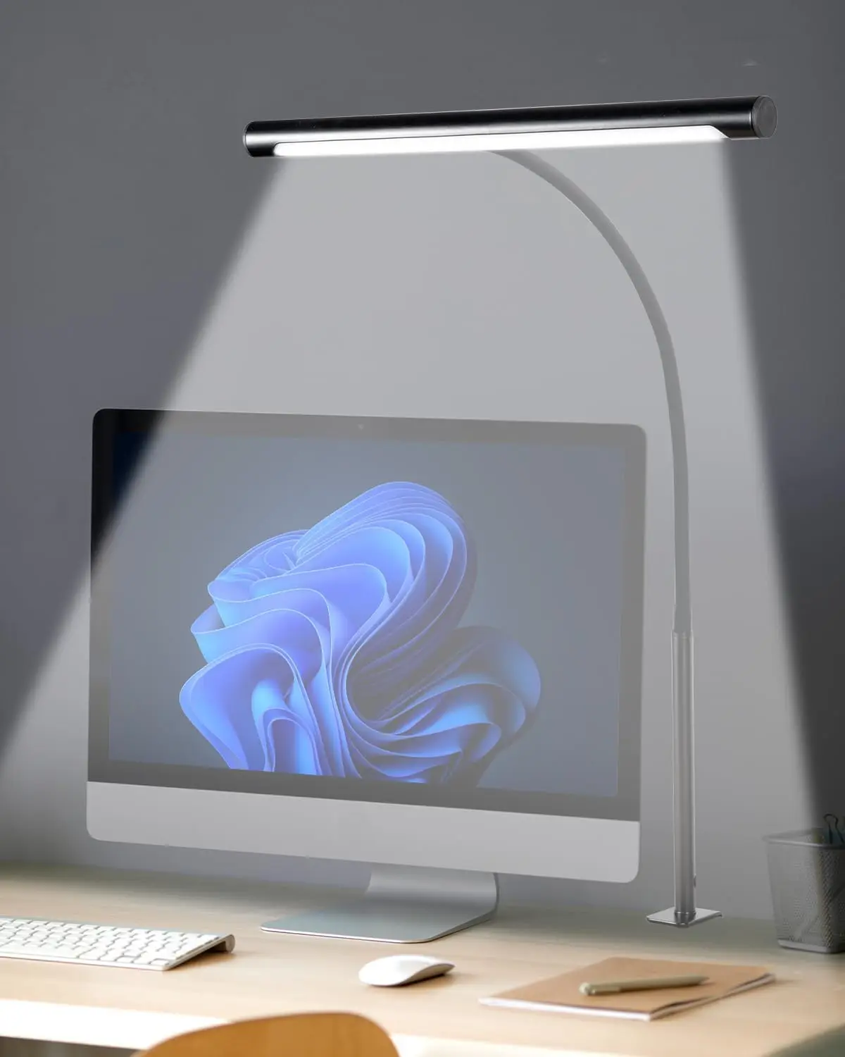 LED-Schreibtisch lampe für das Home Office, augen pflegende LED-Schreibtisch licht leiste mit Schwanenhals, 12-W-dimmbares Decken licht für den Schreibtisch