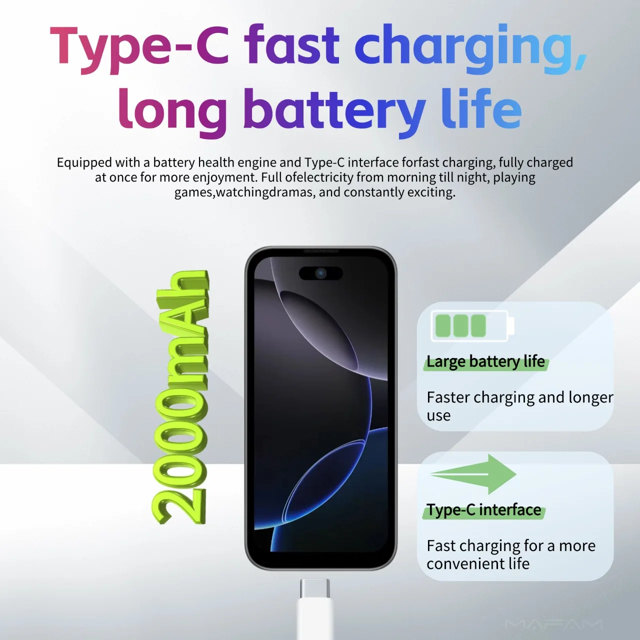 Mini Smart Phone Android 8.1 3.75" Screen 1GB+16GB WiFi Hotspot Dual SIM Two Camera Low Price Mini Smart Phone for Kids