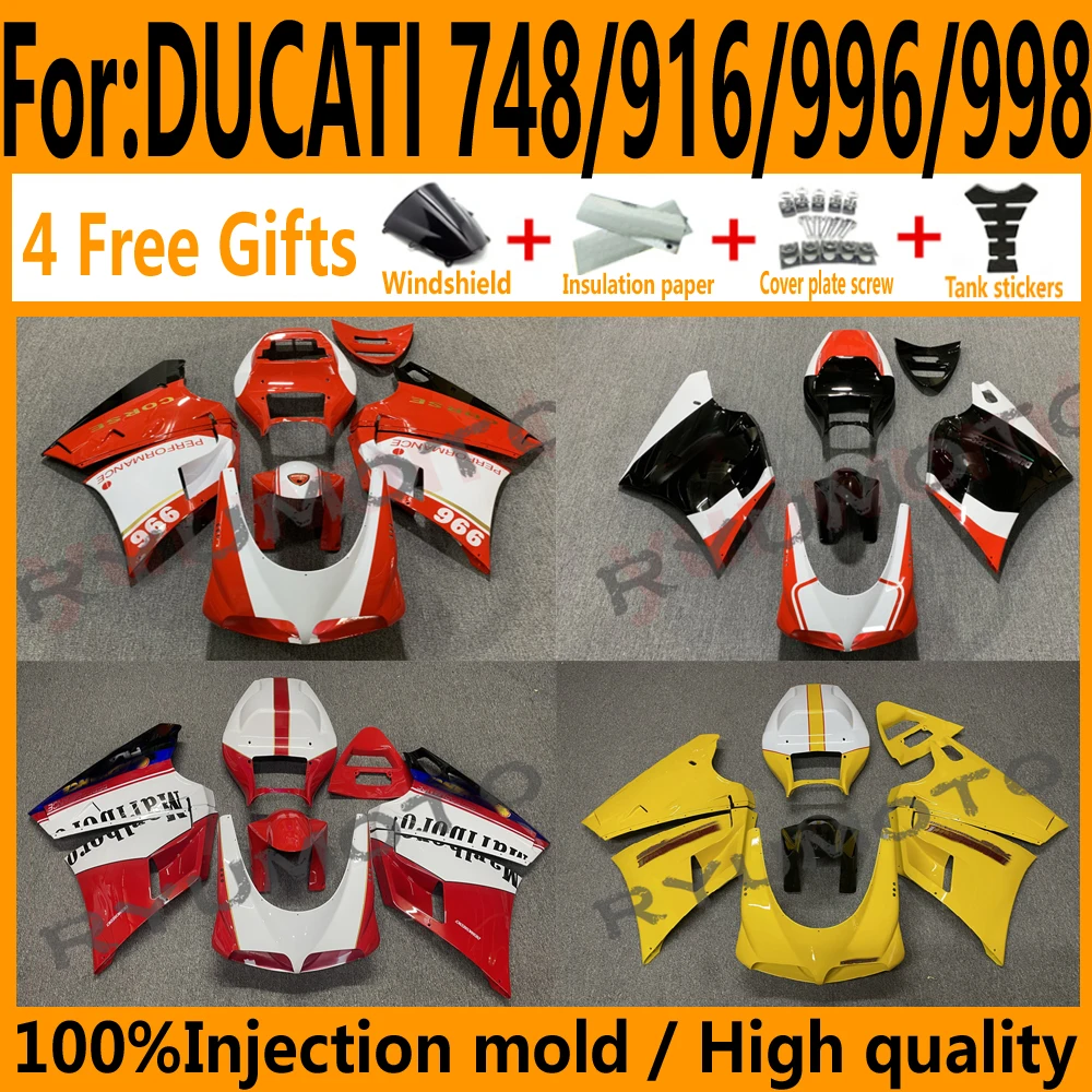 Motorcycle fairings kit Fit for Ducati 748 916 996 998 1998 1999 2000 2001 2002 full Fairing Set Bodywork ABS Panel Kit