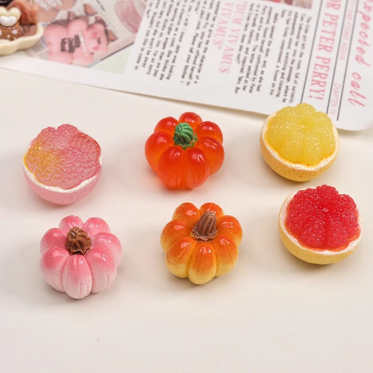 Ne Halloween Pumpkin Resin 3D Crafts Cabochons 10pcs Simulated Foods Scrapbooking DIY Jewelry Craft Decoration Accessories