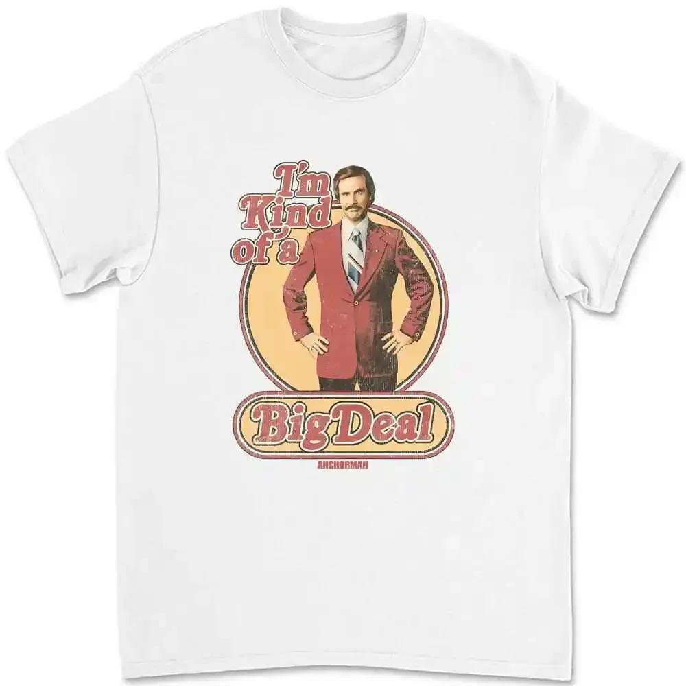 Anchorman Men'S T Shirt I'M Kind Of A Big Deal Circle Legend Ron Burgundy American Comedy Movie Series NOAK