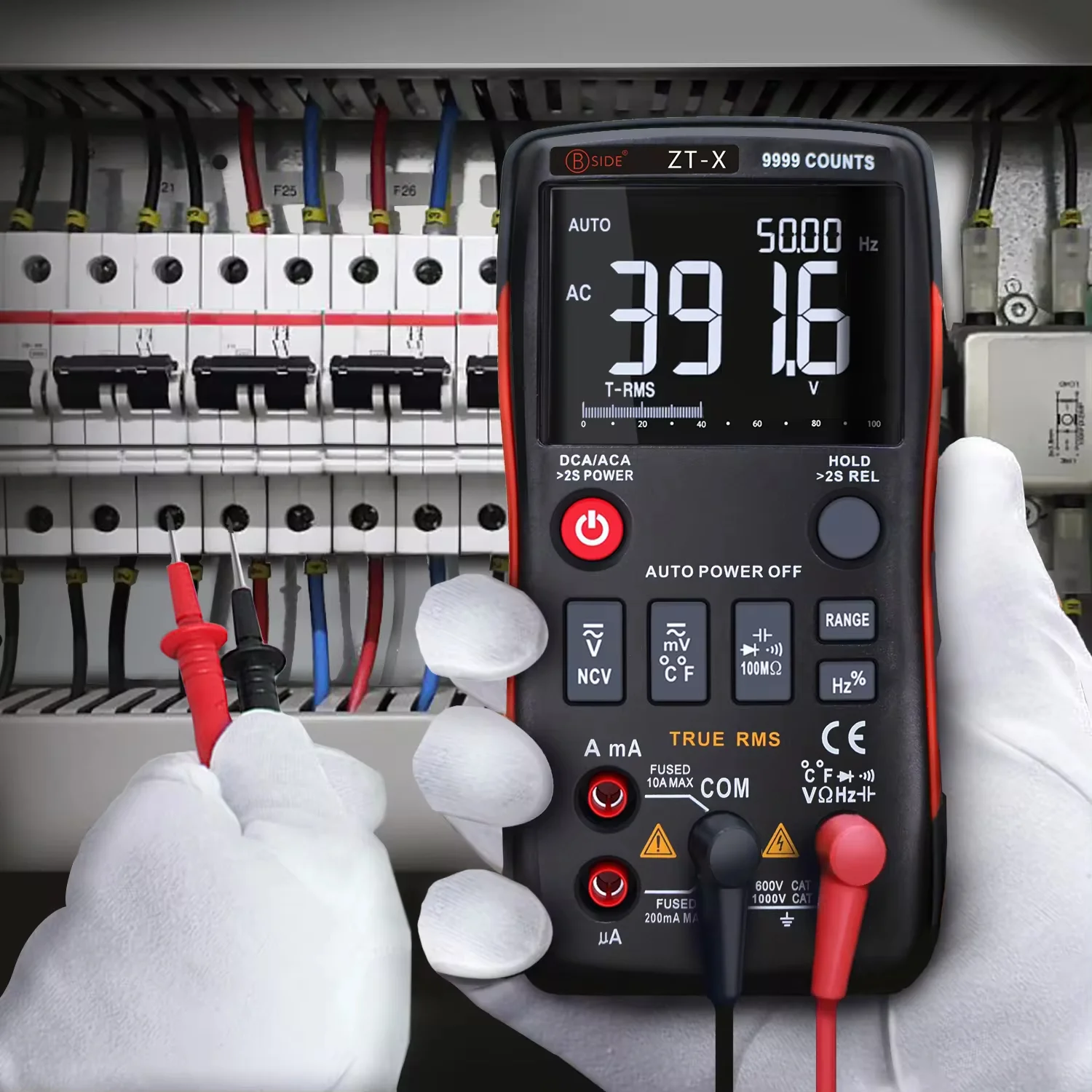 ZT-X Professional Handheld Multimeter AC & DC Current & Voltage Detector, HZ, Diode, Capacitor, Ohm, NCV Tester