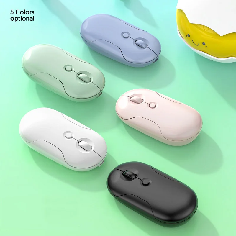 Souris de jeu sans fil Bluetooth, silencieuse, pour ordinateur portable, PC, Mini tapis de souris Ultra-fin, double Mode, batterie