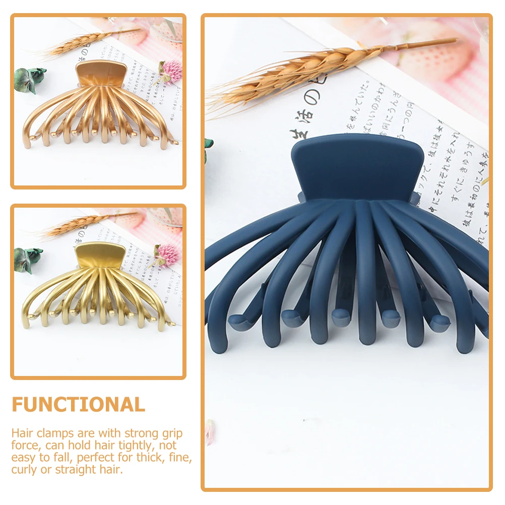 

4Pcs Claw HairClips Gold Big Plastic Durable Thick Clamps Multipurpose Jumbo Accessories HairDecor