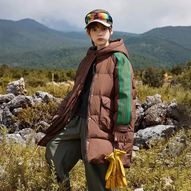 OLEKID 2025 Children Winter Down Jacket For Boys Hooded Thick Warm Teenager Boys Jacket Coat 6-14 Years Kids Boys Puffer Parka