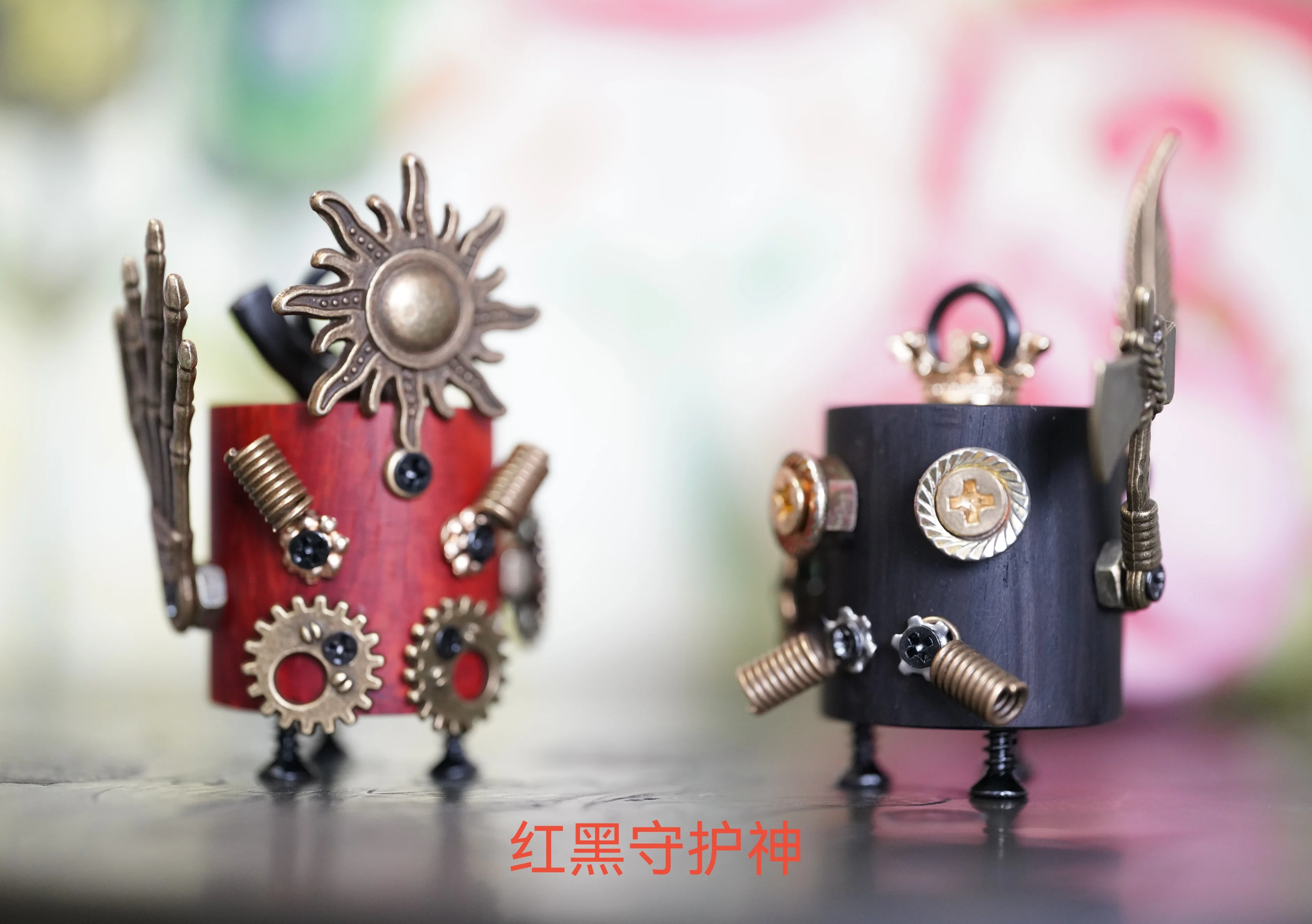 

Cylinder, Featured Punk Steam Robot DIY Handmade Solid Wood Trinkets, Keychains, Bag Pendants