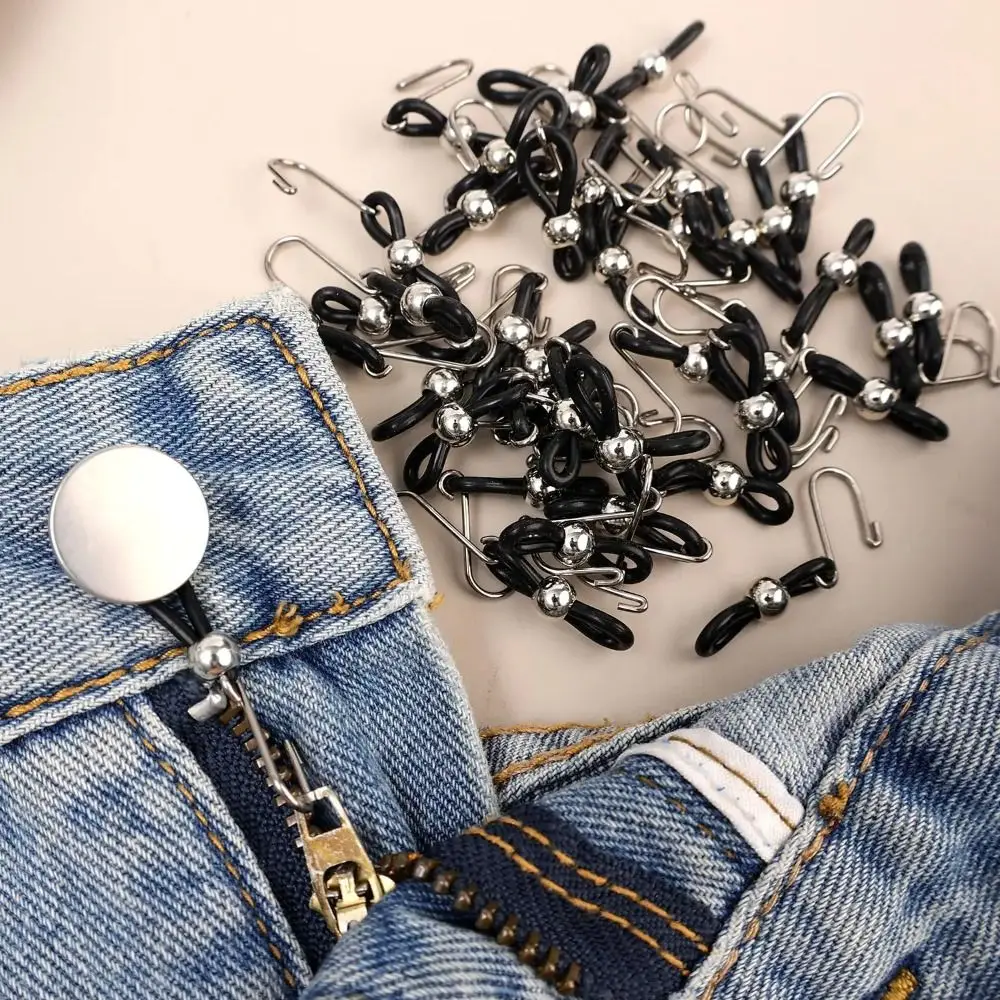 5/10Pcs Adjustable Pants Button Clasp Jeans Zipper Holder Clip-On Structure Zipper Anti-Slip Buckle