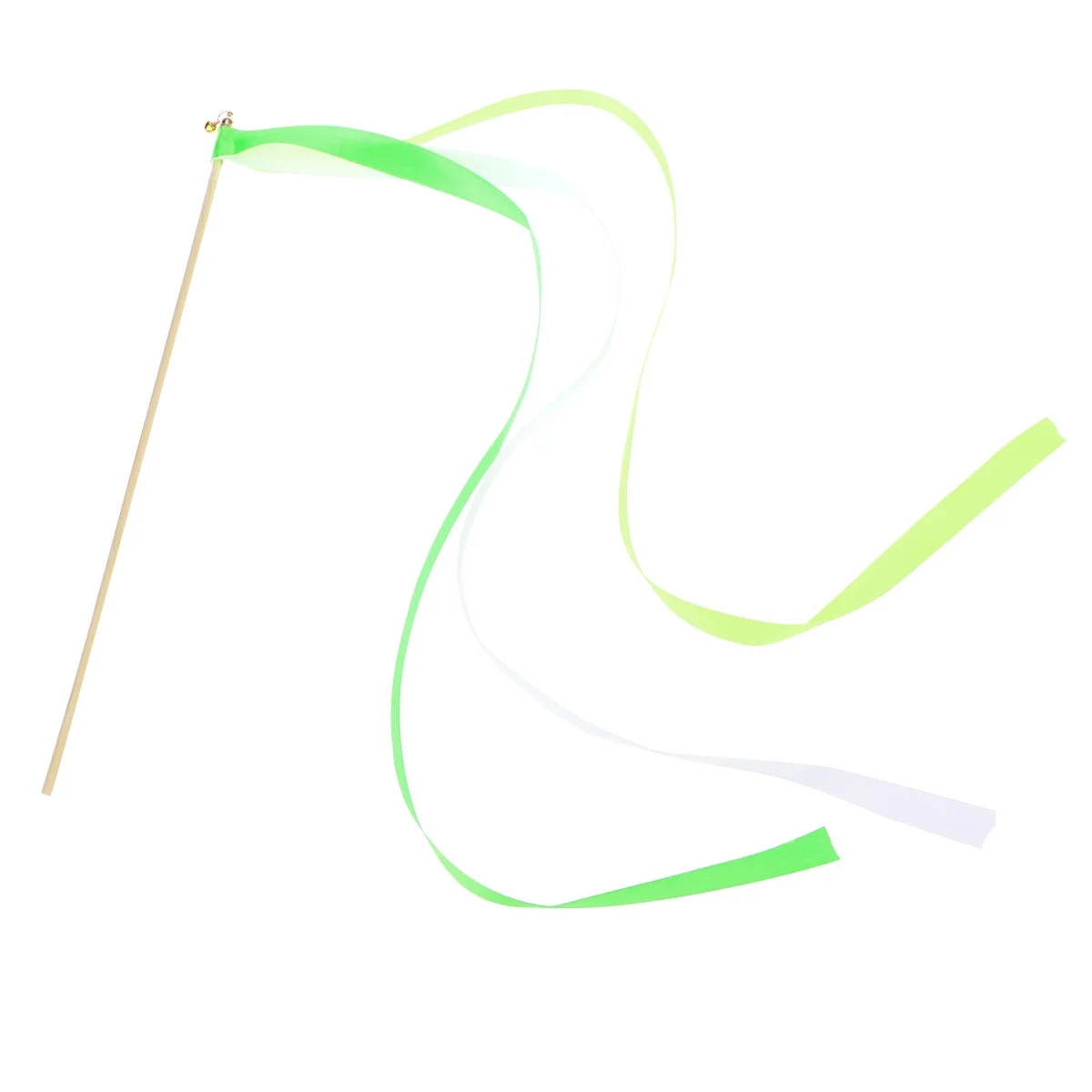 

20Pcs Ribbon Sticks Fairy Sticks Ribbon Streamers Wands with Tiny Bell Wedding Party Wands Party Favors (Green)