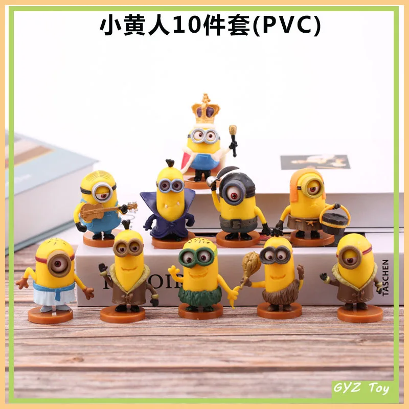 Hot 10pcs Miniso Miniones Anime Actionfigure Toys 3d Eye Despicable Miniones Figurine Classic Toys Kawai Kids Christmas  Gifts