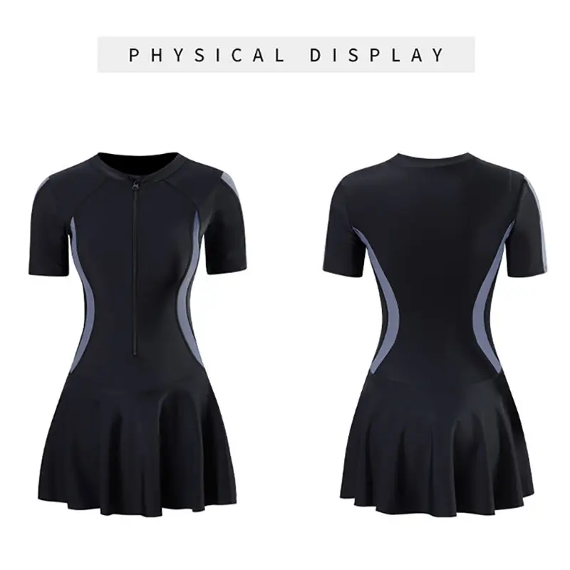 Sports Swimwear Women's Summer One-piece With Chest Pad Slimming Swimsuit Students Swimwear Femme