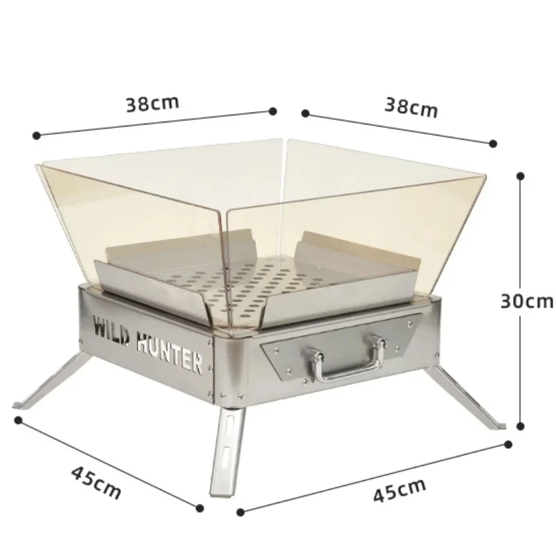 Smilodon Portable Camping Bonfire Stove Folding Brazier Outdoor Fire Pit Wood Burner Campfire Furnace BBQ Stove SUS