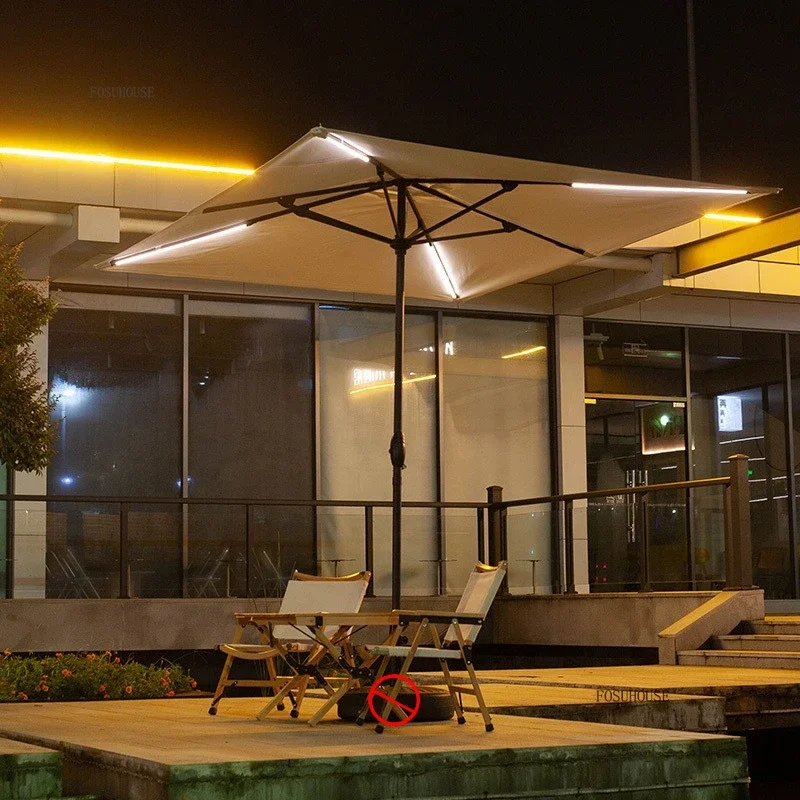 X-S Rectangular Outdoor Patio Umbrellas Stall Parasol Milk Tea Shop Sun Umbrella Villa Garden Commercial Roman Parasol Furniture