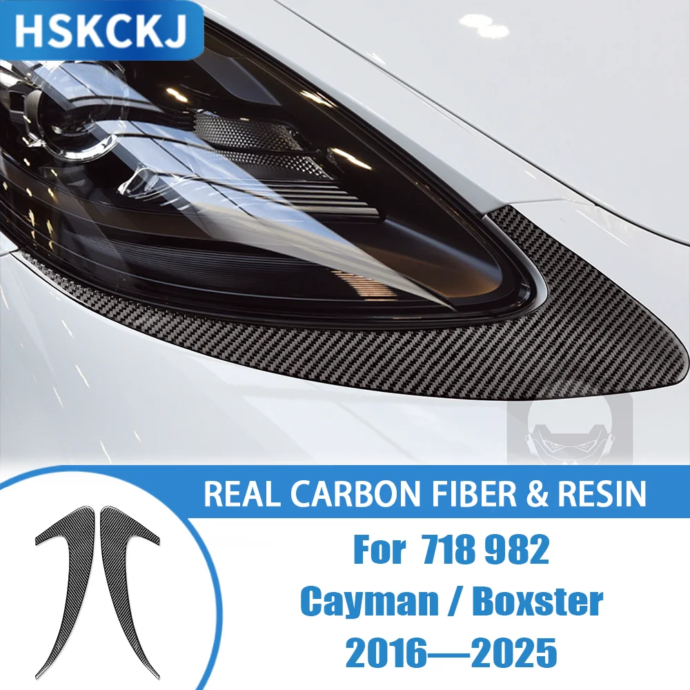 

Carbon Fiber Car Accessories Front Eyebrow Eyelid Panel Interior Cover Trim Modificed Sticker For Porsche 718 982 Cayman Boxster