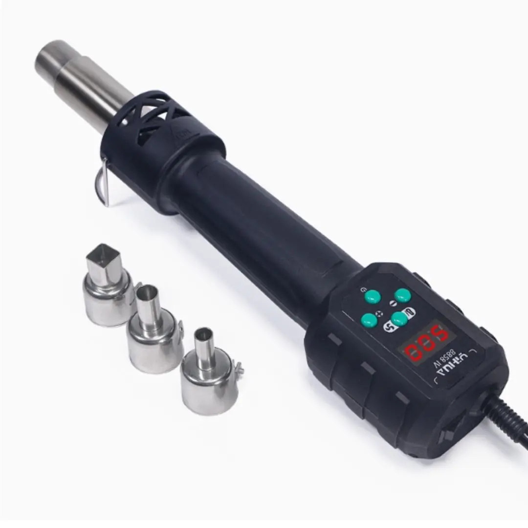 YIHUA Micro Hot Air Gun, Portable LCD Digital Heat Gun Rework Soldering Station, Industrial BGA Soldering Tool