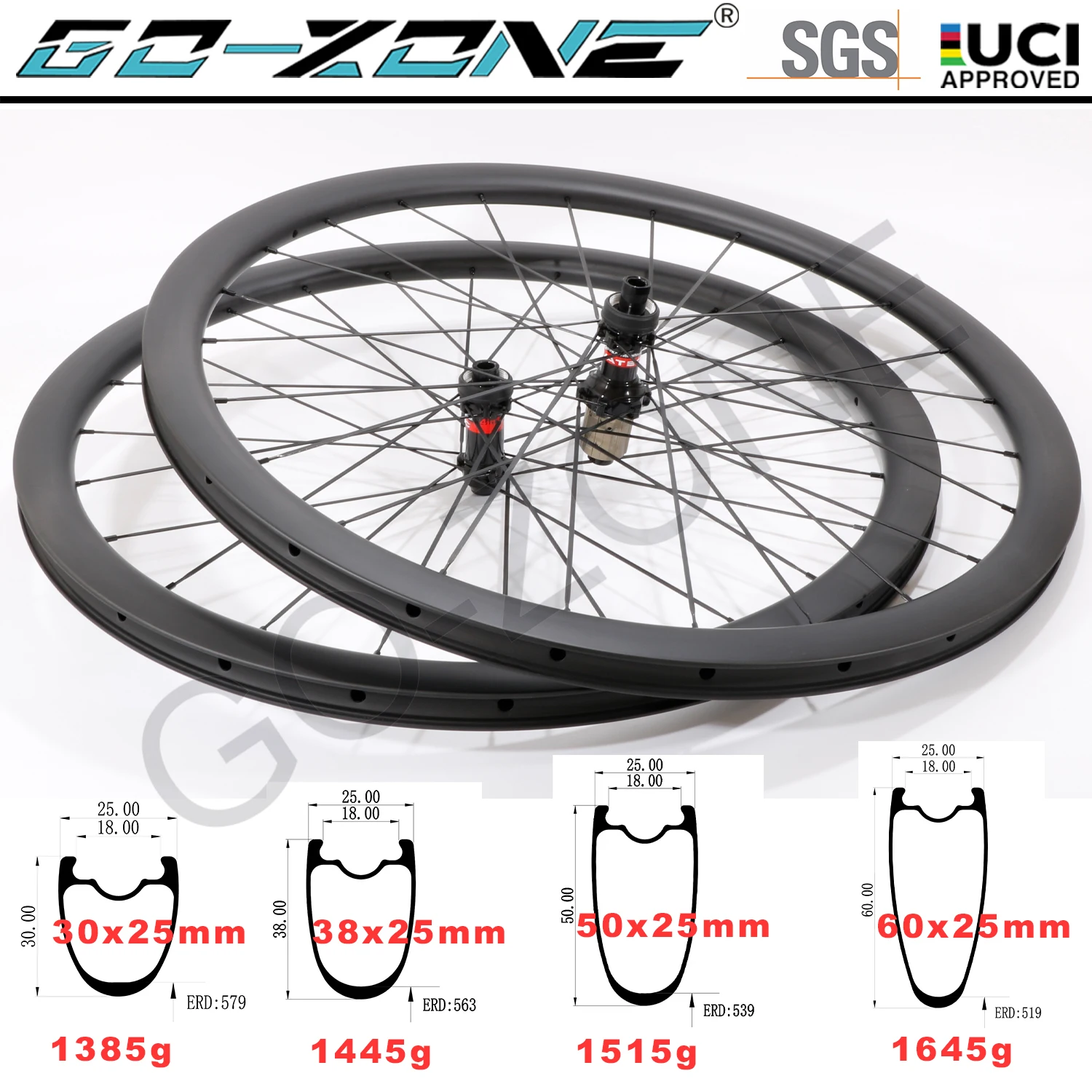 

25mm Width Super Light Clincher Tubeless Carbon Wheelset Disc Brake 700c Novatec 411 412 Carbon Road Disc Brake Wheels