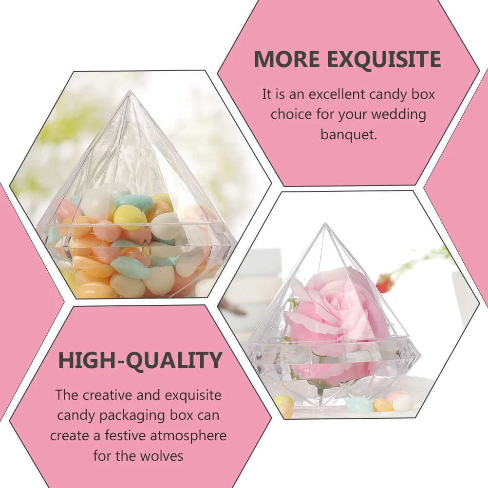 

12Pcs Diamond Shaped Wedding Candy Storage Boxes Creative Gift Packaging Wrapping Case Festival Gift Boxes Candy Pouches