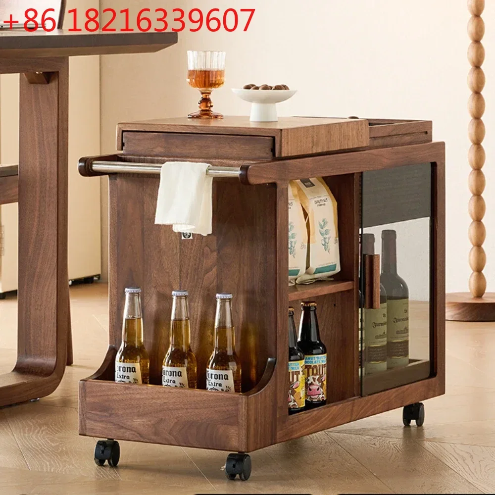 TAO Sofa Side Cabinet Nordic Solid Wood High-End Mobile Tea Table Living Room