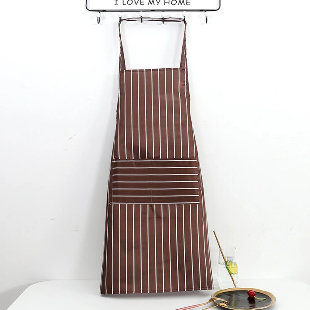 

2 Pcs Oil-proof Apron Aprons for Men with Pockets Women Machine Washable Cotton Yarn Card Bistro Striped Men's Adult
