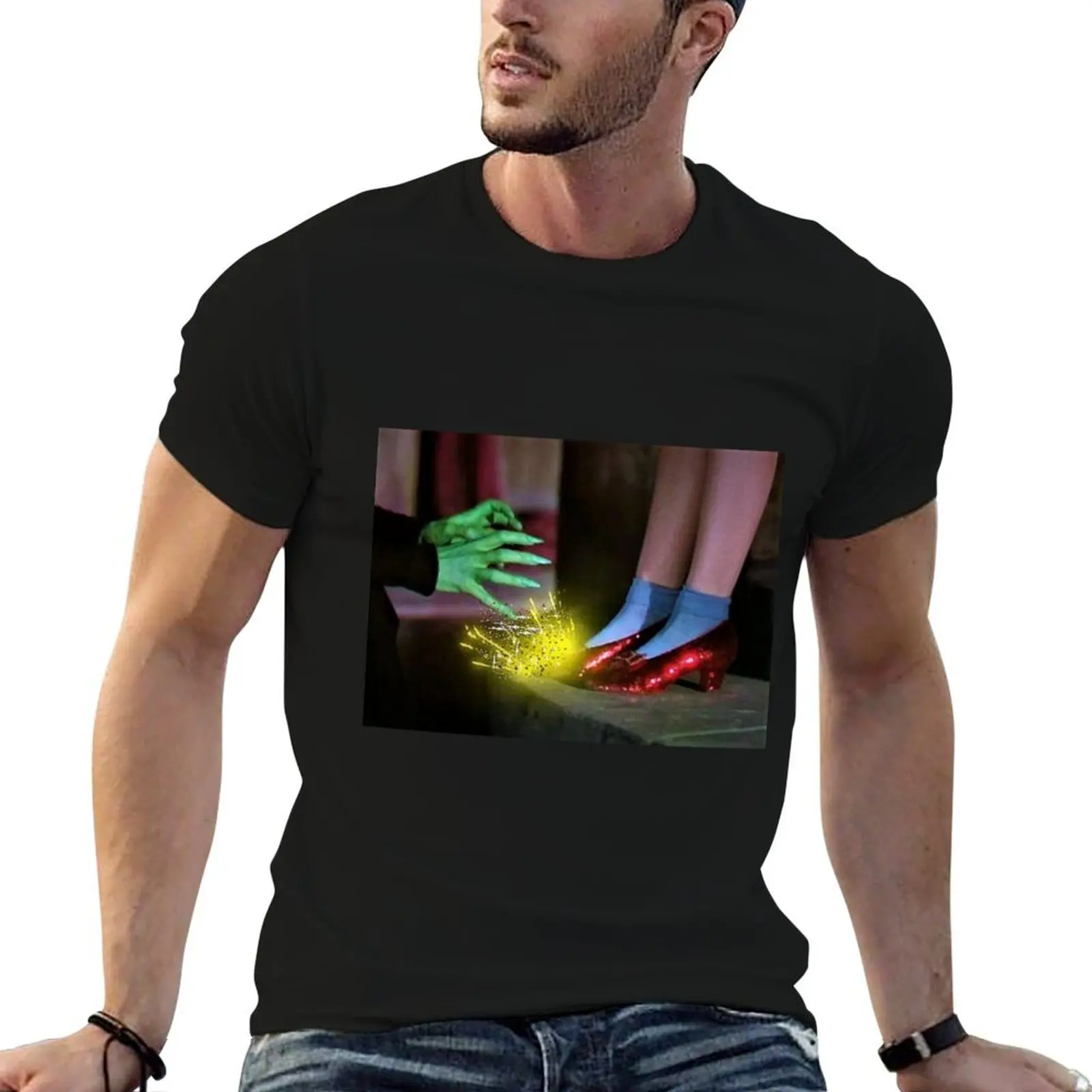 Digital glitter edit Wicked witch wants those shoes mask ruby slippers art edit T-Shirt Casual Loose Fit Summer Tee Shirt