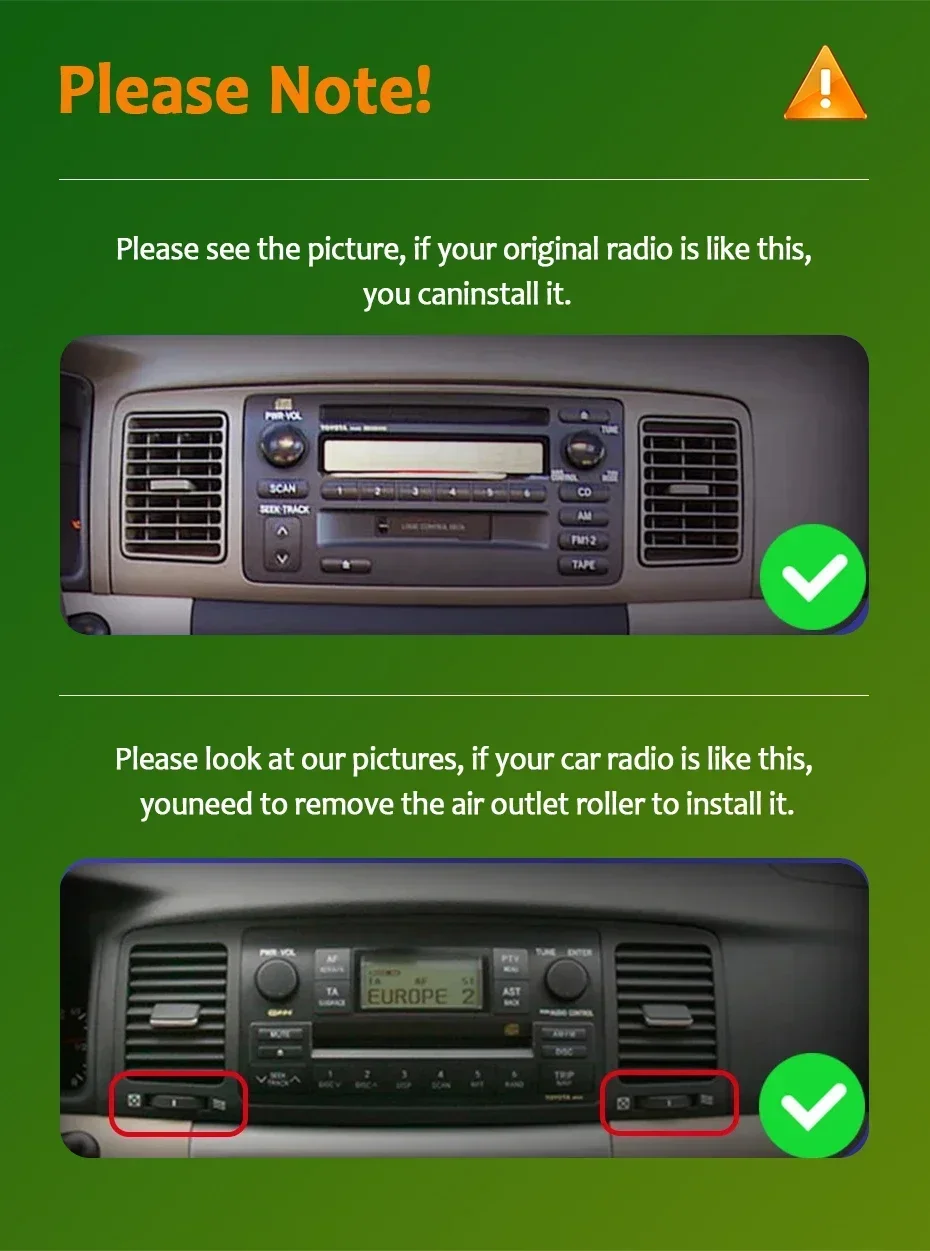 For Toyota Corolla E130 E120 2000-2004 Car Radio Multimedia Carplay 2 Din Stereo Android 13 GPS Touch Screen Central Console