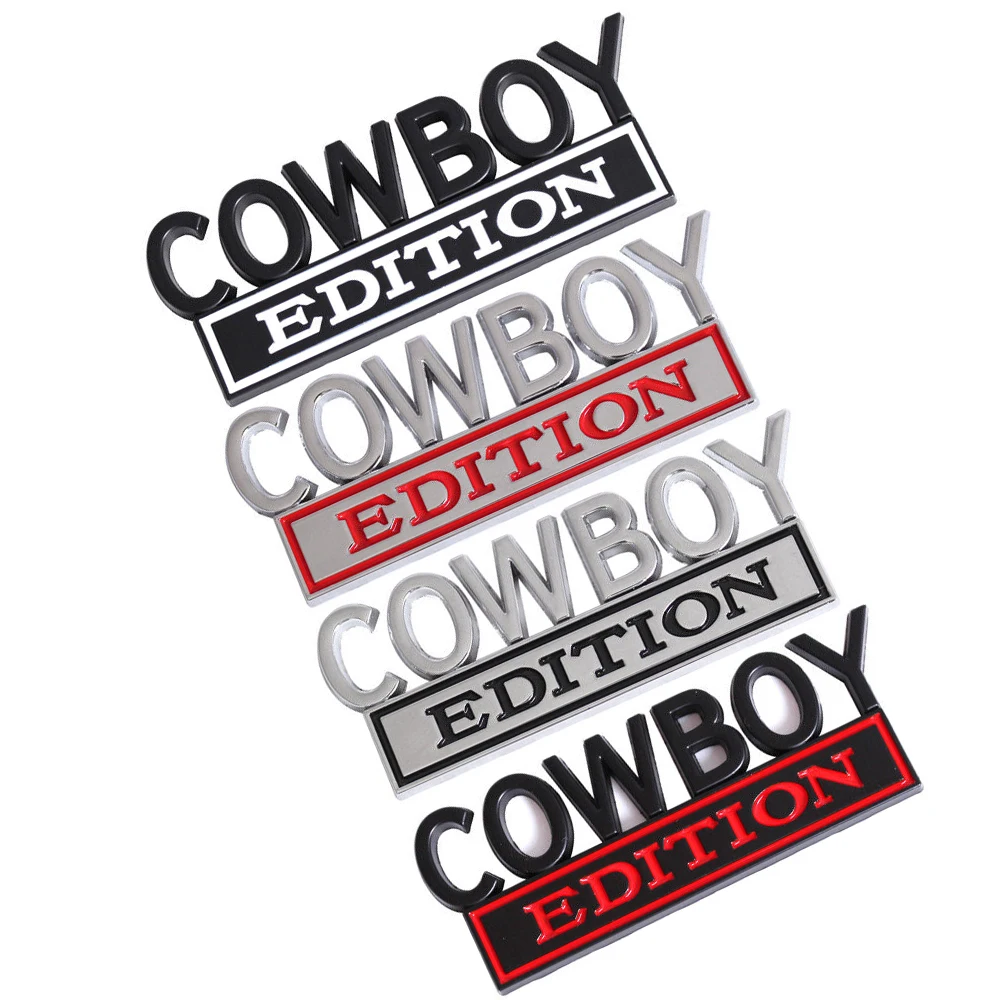 2 Pieces COWBOY EDITION Emblem Badge Decal Fender Tailgate Exterior Decoration  Sticker