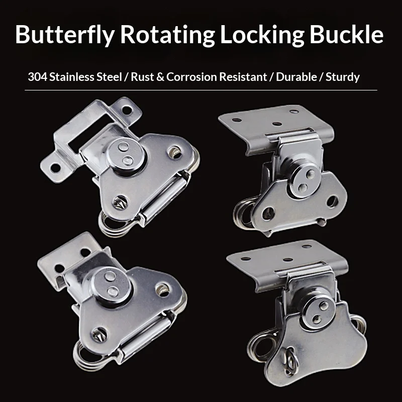 1PCS Thickened Butterfly Lock Toolbox Rotary Lock Buckle Fixed Aviation Box Accessories Hardware Buckle Wooden Box Buckle