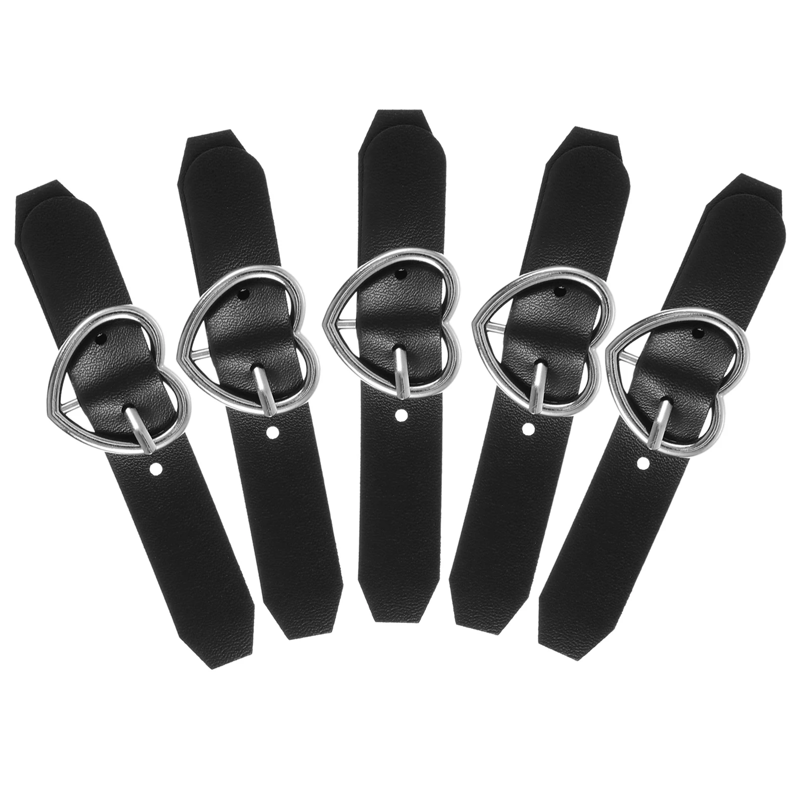 

5 pcs Heart-Shaped Zinc Alloy Lattice Skirt Buckles PU Belt Women Plaid Skirt Decorative Accessories Lattice Style