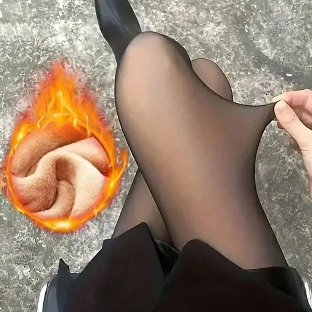 

Sexy Thick Warm Women Thermal Pantyhose Translucent Elasticity Fleece Leggings High Waist Thermal Stockings Women