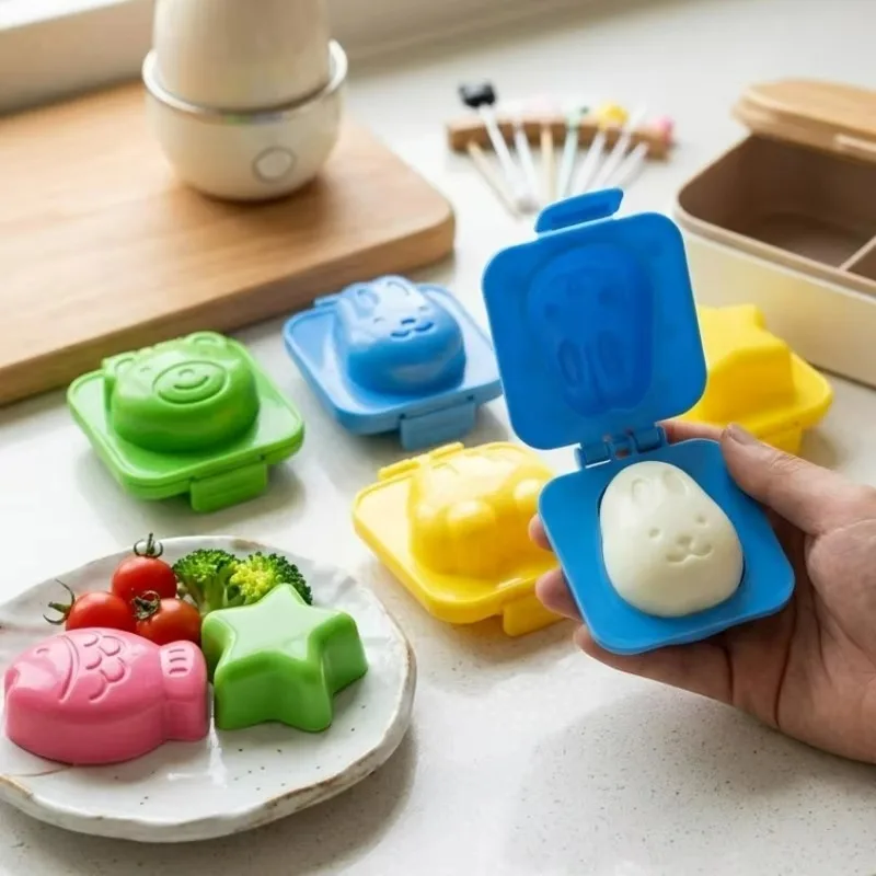 Boiled Egg Mold Cartoon Egg Shaper 6 Styles Rabbit Bear Fish Car Star Heart Food Grade PP Plastic Kids Bento Lunch Box Breakfast