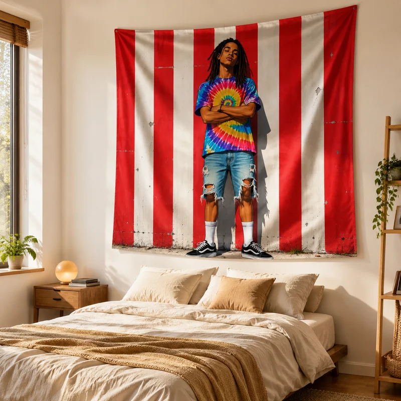 VIKAMA Hippie Dreadlock Teen Wall Hanging, Street Hip-Hop Print Wall Hanging—Home Decor for an Esports Room Atmosphere