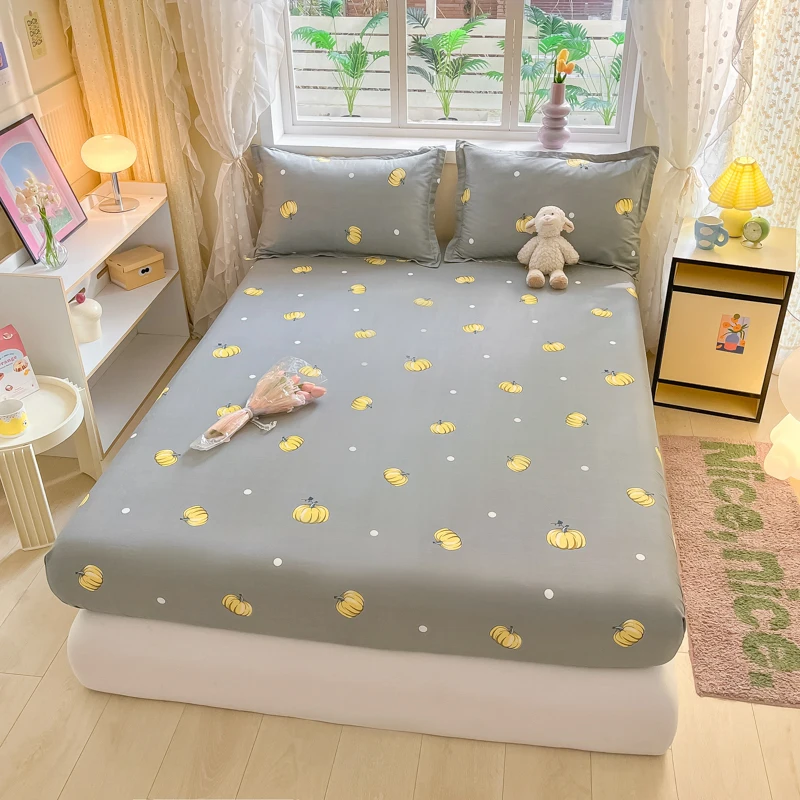 Missdeer 100% Cotton Fitted Sheet Skin-friendly Bed Cover Adults Kids Bedsheets Elastic Bed Linen for Home sabana(No Pillowcase)