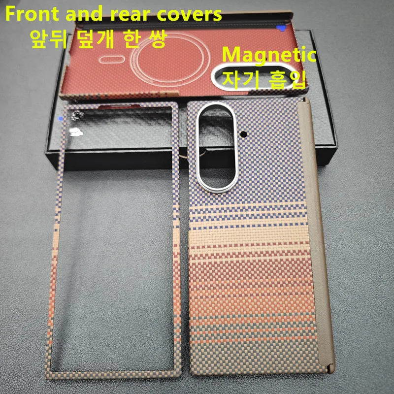 Aramide magnetische hoes voor Samsung Galaxy Z Fold 7, koolstofvezel hoes voor Magsafe Case Shell Cover mobiele telefoonaccessoires