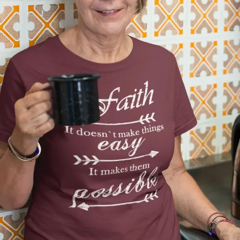 Faith Christian T Shirt Inspirational Bible Verse Religious For Women Encouraging Scripture Spiritual Motivational