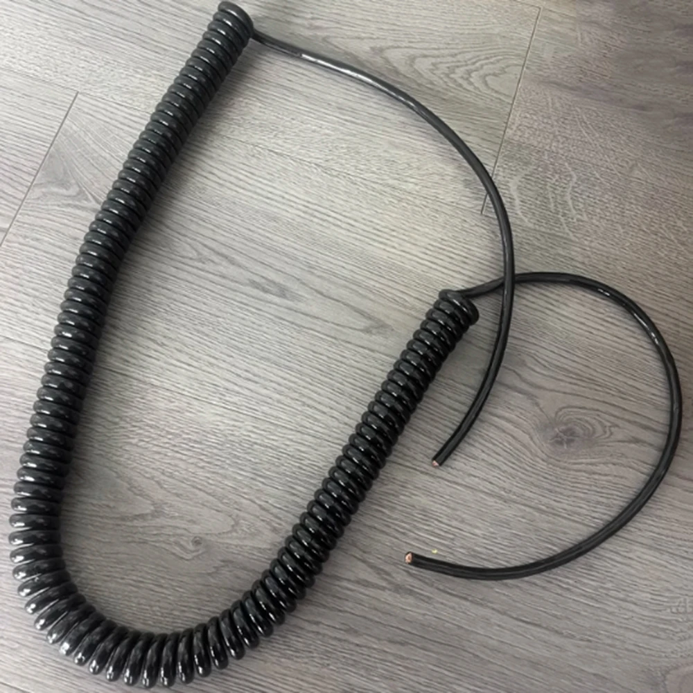 

8-Core PU Spring Power Cord Spiral Cable Multi-Core Elastic Helix Wire Standard Plug Toughness Cord for Electronics