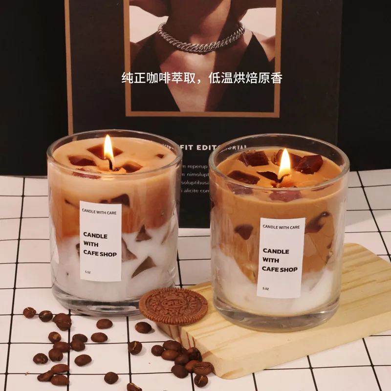 

Coffee Scented Aromatic Candles Soy Wax Birthday Gifts Ambient Atmosphere Bestie Souvenirs for Home Decorative Candles Ornaments