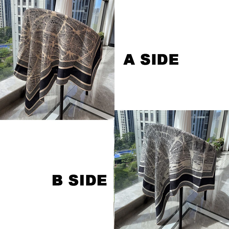 

Double Faced Winter Soft Scarf Luxury Brands Shawls Women Silk Wool Scarves Mother Christmas Gift Hand Rolled Edges Pashmina