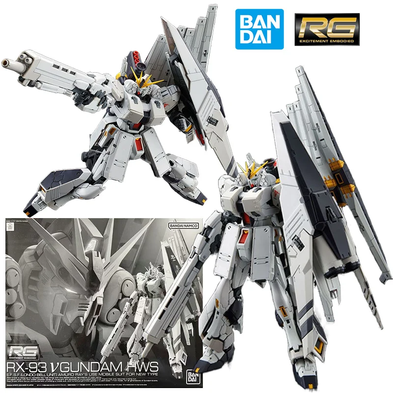 

Bandai PB RG 1/144 RX-93 V Gundam Hws 14Cm Anime Original Action Figure Assemble Model Children's Toy Birthday Gift Collection