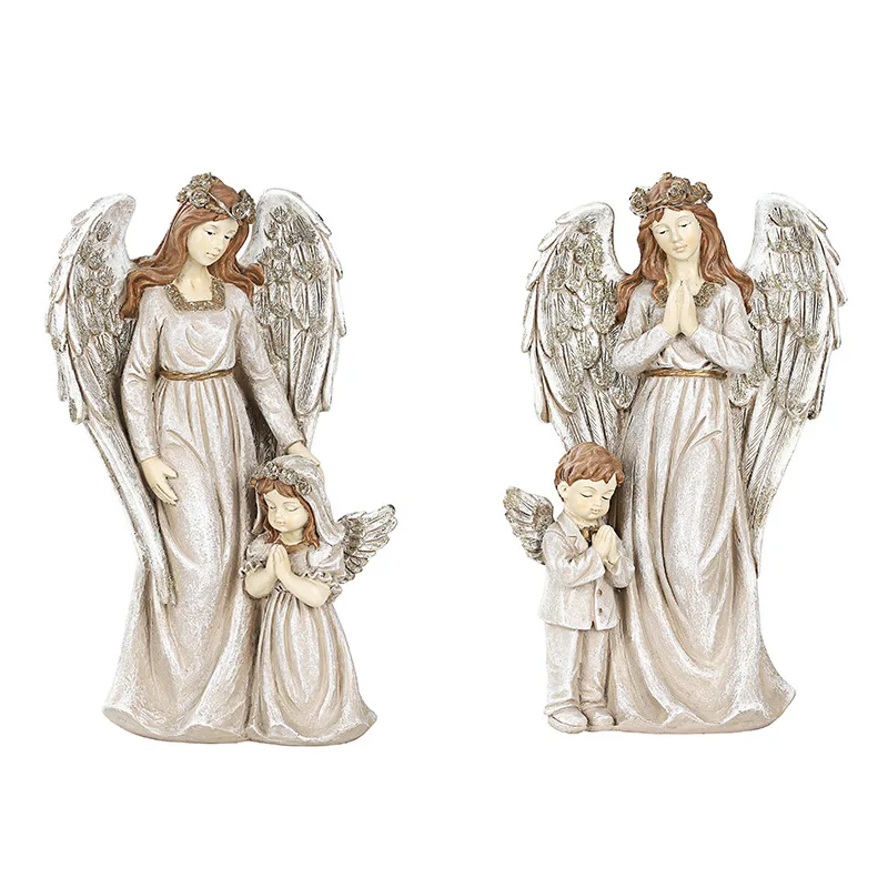 CX courtyard villa decoration, family of four indoor resin handicrafts character angel
