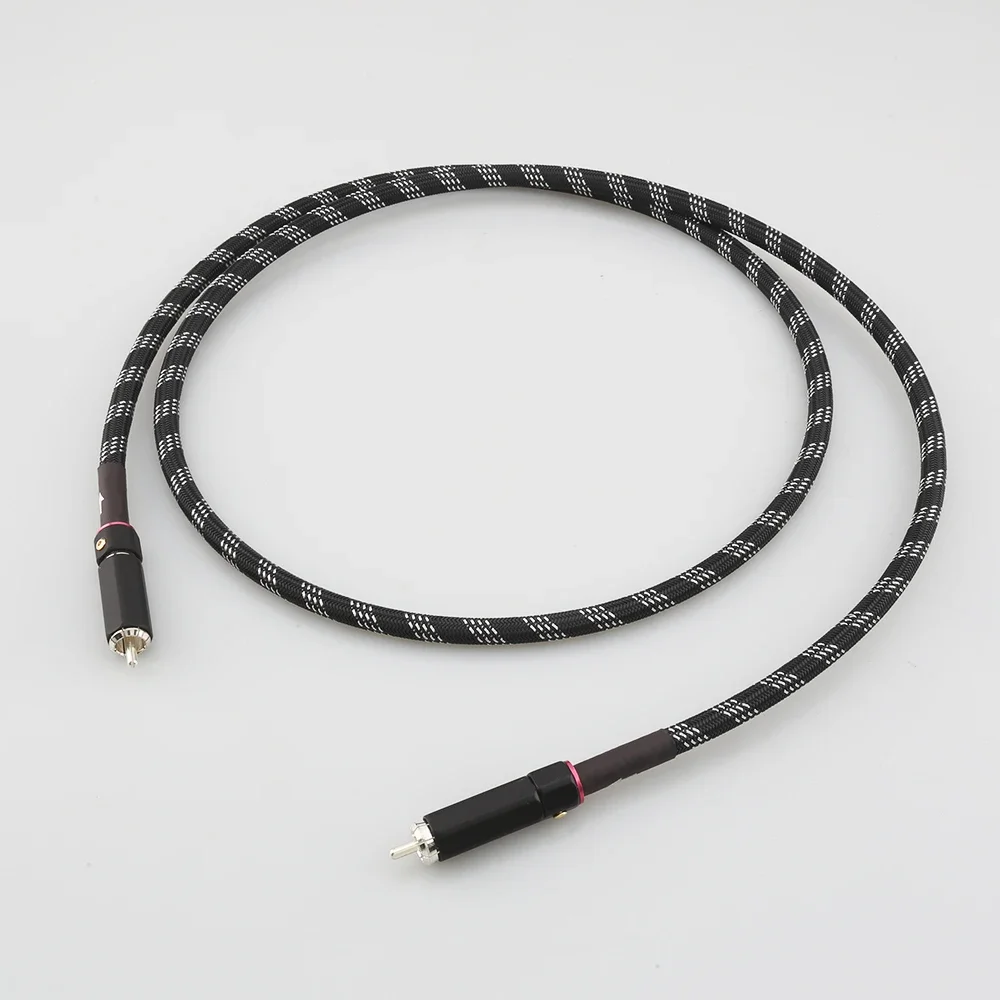 Cabo coaxial digital hd de cobre banhado a prata, 75ohms, rca para rca, cabo de áudio masculino para dac tv spdif, alto-falante dourado, subwoofer de alta fidelidade