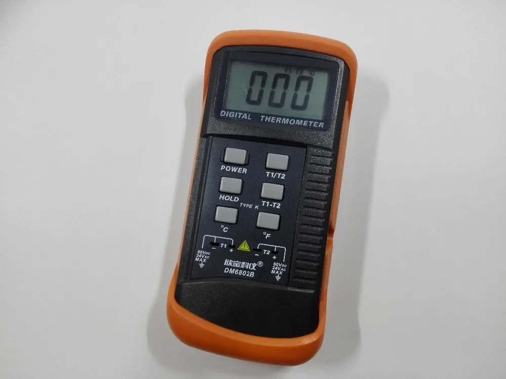 ميزان الحرارة الرقمي قنوات مزدوجة K-نوع أجهزة الاستشعار الحرارية DM6802B -50 C ~ 1300 C مقياس الحرارة