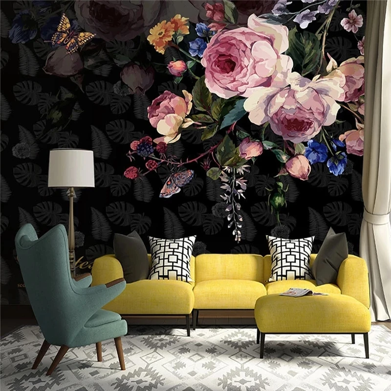 Customized Mural Wallpaper 3D Retro Flower Rose Bedroom Romantic Home Decor Living room sofa TV background wall restaurant Hotel