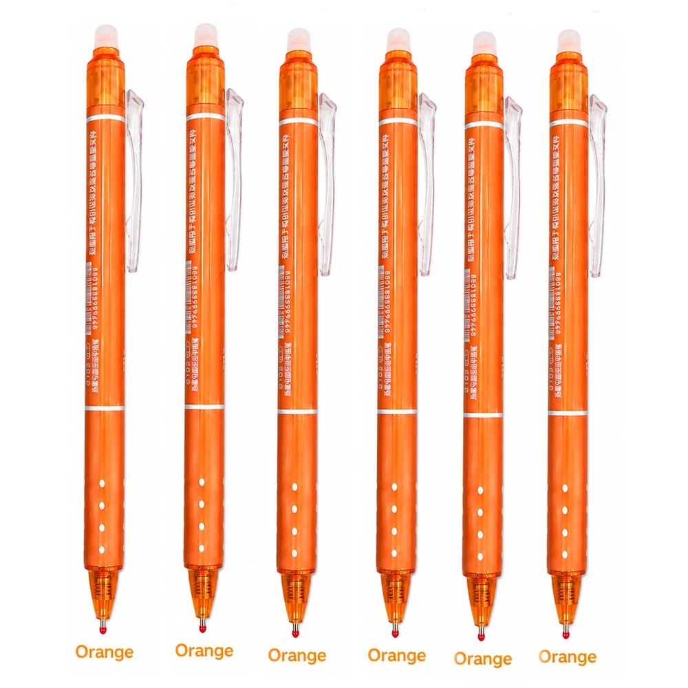 6 stuks 0,5 mm uitwisbare gelpennen met wasbaar handvat, magische navulstaven, supercapaciteit inkt, schrijfwaren voor school en kantoor.