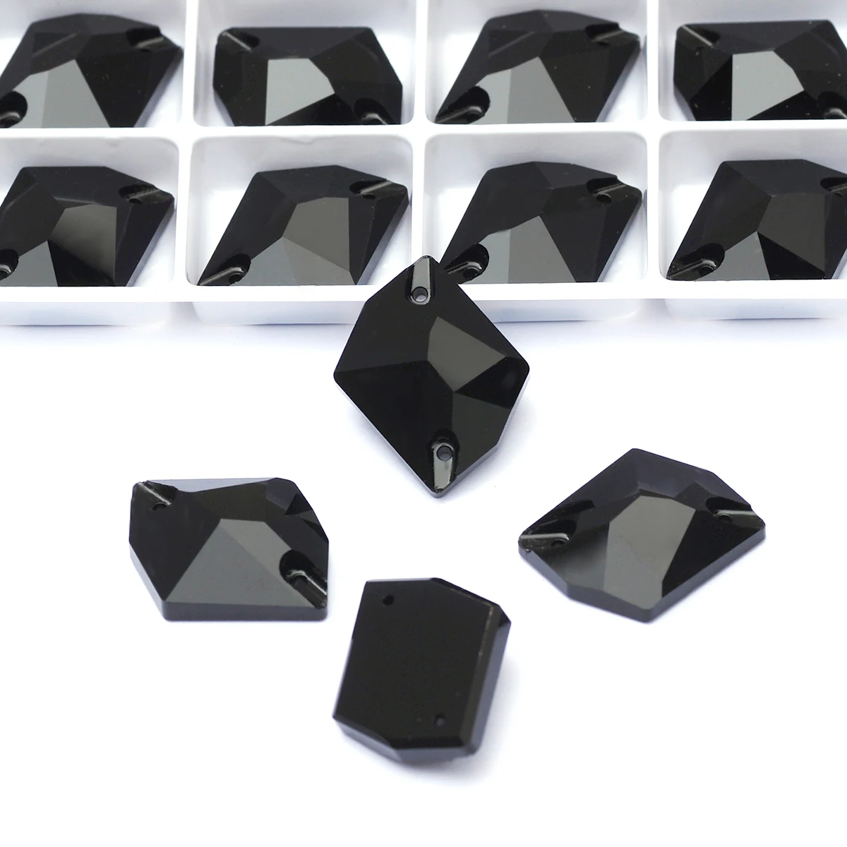 Excelente negro azabache para coser con diamantes de imitación, piedras cósmicas para coser, cristales con parte posterior plana para accesorios deportivos de baile, bolsos de vestir
