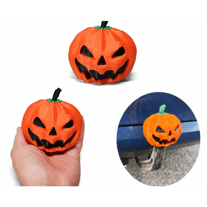 3D Printed Halloween Pumpkin Head Trailer Coupling Cover Cap, Universal Trailer Ball Hitch Cover, Decorative Dustproof Protector