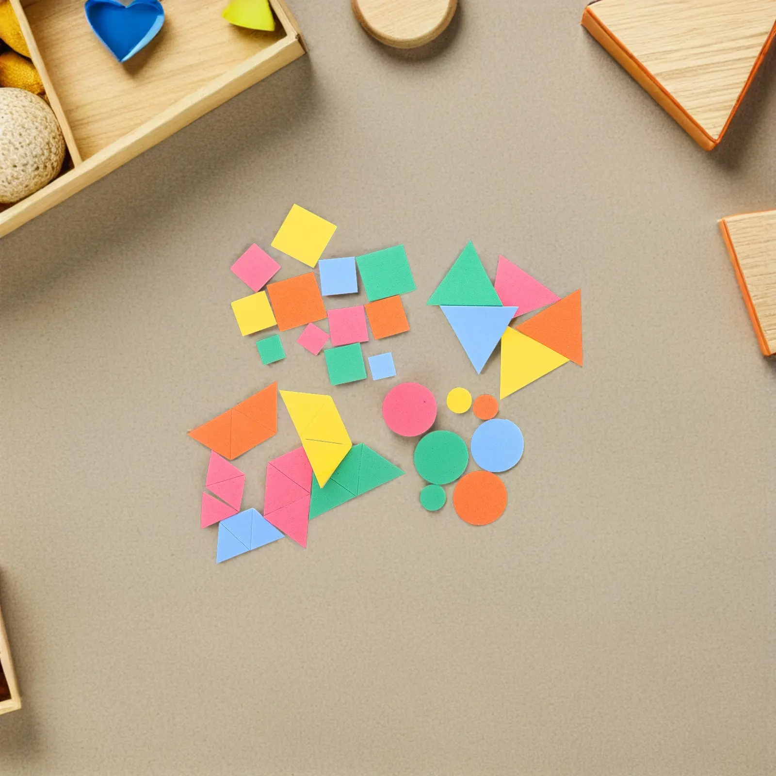 

1500 шт. самоклеящихся наклеек с геометрическими фигурами из ЭВА-пены, разноцветные, для детского творчества, скрапбукинга и поделок своими руками