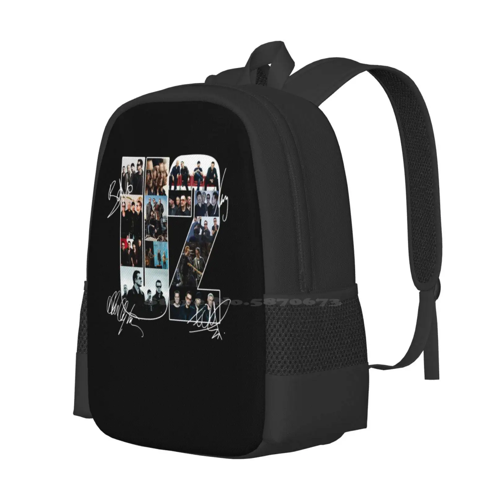 Ú2 Rock Band Signatures Hot Sale Schoolbag Backpack Fashion Bags Ú2 Band Signatures