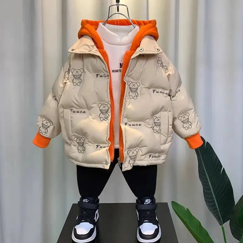 Winter Boys' down Cotton Jacket Thick Coat New Children's Cotton Outerwear for Boys  100-150cm