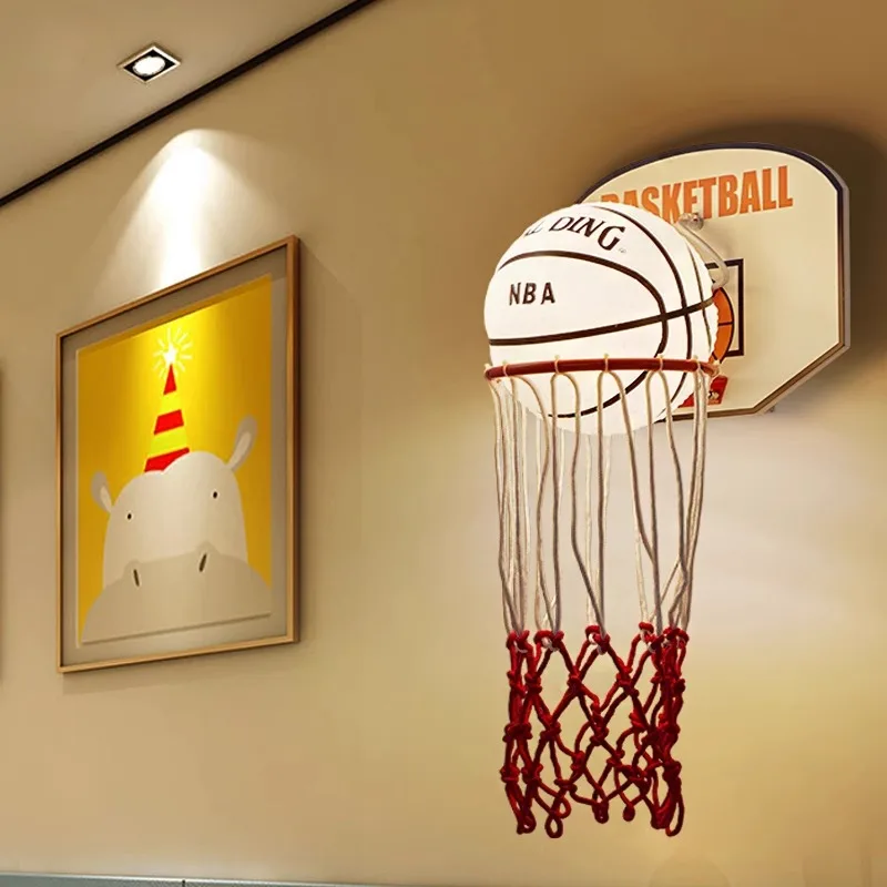 Creative Basketball Bedside Lamps Boys Girls Children's Room Wall Lights Modern Living Room Bedroom Theme Park Lighting